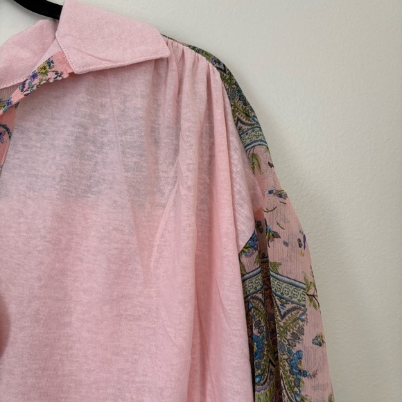 NWT Umgee | Pink Boho Top with Floral Sleeves | Size Small - Picture 9 of 16